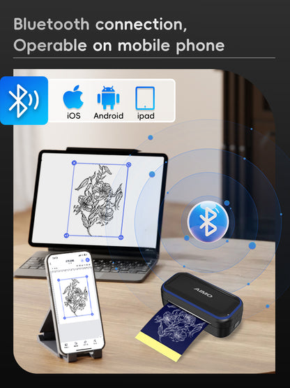 AIMO MR3 mini wireless tattoo stencil printer-7