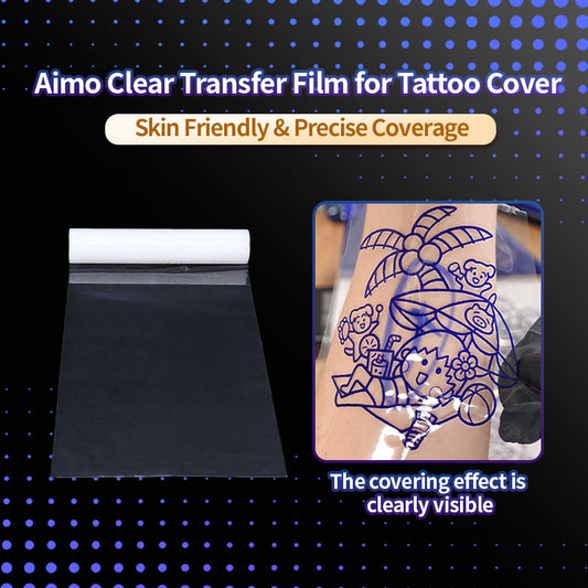 AIMO Clear Transfer Film for Tattoo Protection | Skin-Friendly Coverage Film for Precise Tattoo Aftercare