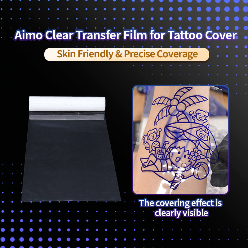 AIMO Clear Transfer Film for Tattoo Protection | Skin-Friendly Coverage Film for Precise Tattoo Aftercare
